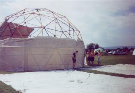 Marek's Dome - cover over Geodesic Frame Marek's_Dome_cover